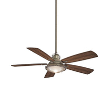 Load image into Gallery viewer, Groton LED Ceiling Fan in Weathered Aluminum/Pewter.
