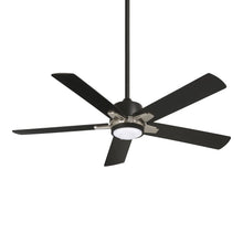 Load image into Gallery viewer, Stout LED Ceiling Fan in Coal/Brushed Nickel.