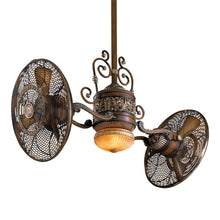 Load image into Gallery viewer, Traditional Gyro LED Ceiling Fan in Detail.