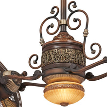 Load image into Gallery viewer, Traditional Gyro LED Ceiling Fan in Detail.