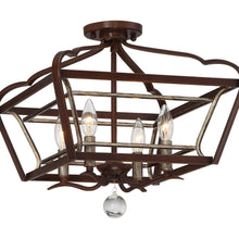 Load image into Gallery viewer, Astrapia Linear Semi Flush Mount Ceiling Light in Detail.