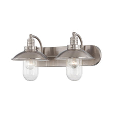 Load image into Gallery viewer, Downtown Edison Vanity Wall Light in Brushed Nickel (2-Light).