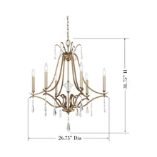 Load image into Gallery viewer, Laurel Estate Chandelier - line drawing.
