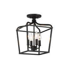 Load image into Gallery viewer, Laurel Estate Foyer Semi Flush Mount Ceiling Light in Coal (Small).