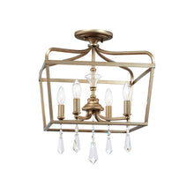 Load image into Gallery viewer, Laurel Estate Foyer Semi Flush Mount Ceiling Light in Brio Gold (Medium).