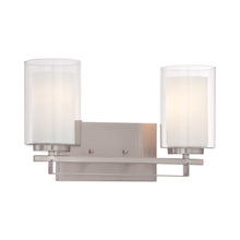 Load image into Gallery viewer, Parsons Studio Bath Wall Light in Brushed Nickel (2-Light).