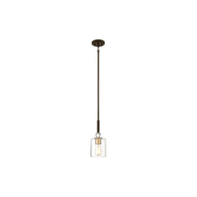 Load image into Gallery viewer, Studio 5 Mini Pendant Light in Painted Bronze with Natural Brushed Brass (Small).
