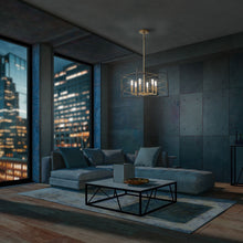 Load image into Gallery viewer, Titans Trace Chandelier in living room.