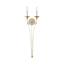 Load image into Gallery viewer, Westchester County Wall Light in Farmhouse White with Gilded Gold Leaf (2-Light).
