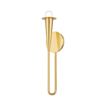 Load image into Gallery viewer, Danna Wall Light in Aged Brass.