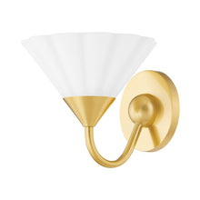Load image into Gallery viewer, Kelsey Wall Light in Aged Brass.
