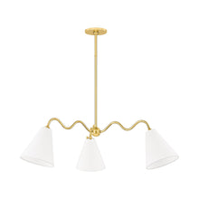 Load image into Gallery viewer, Onda Chandelier in Aged Brass (3-Light).