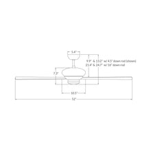 Load image into Gallery viewer, Altus 52-Inch LED Ceiling Fan - line drawing.
