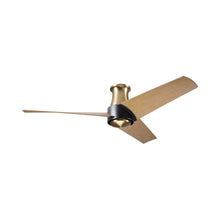 Load image into Gallery viewer, Ambit DC Flush Mount Ceiling Fan in Satin Brass/Matte Black (Maple Blade).