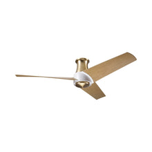 Load image into Gallery viewer, Ambit DC Flush Mount Ceiling Fan in Satin Brass/Matte White (Maple Blade).