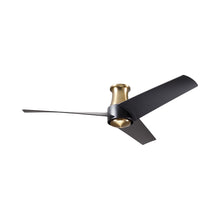 Load image into Gallery viewer, Ambit DC Flush Mount Ceiling Fan in Satin Brass/Matte Black (Matte Black Blade).