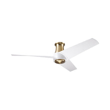 Load image into Gallery viewer, Ambit DC Flush Mount Ceiling Fan in Satin Brass/Matte White (Matte White Blade).