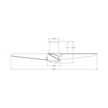Load image into Gallery viewer, Ambit DC Flush Mount Ceiling Fan - line drawing.