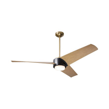 Load image into Gallery viewer, Ambit DC LED Ceiling Fan in Satin Brass/Matte Black (Maple Blade).