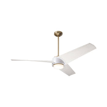 Load image into Gallery viewer, Ambit DC LED Ceiling Fan in Satin Brass/Matte White (Whitewash Blade).