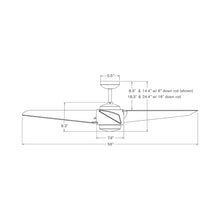Load image into Gallery viewer, Ambit DC LED Ceiling Fan - line drawing.