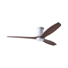 Load image into Gallery viewer, Arbor DC Flush Mount Ceiling Fan in Gloss White (Mahogany Blade).