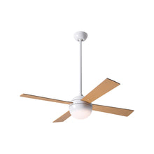 Load image into Gallery viewer, Ball 42-Inch Ceiling Fan in Gloss White/Maple (LED).