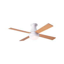 Load image into Gallery viewer, Ball 42-Inch Flush Mount Ceiling Fan in Gloss White/Maple (LED).