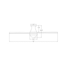 Load image into Gallery viewer, Ball 52-Inch Flush Mount Ceiling Fan - line drawing.