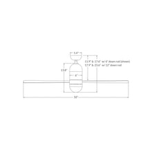 Load image into Gallery viewer, Cirrus DC LED Ceiling Fan - line drawing.