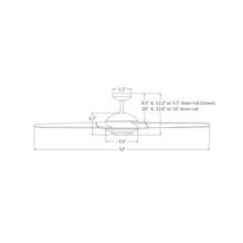 Load image into Gallery viewer, Flow LED Ceiling Fan - line drawing.