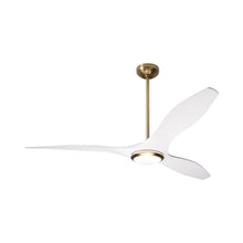 Load image into Gallery viewer, IC/Brisa DC LED Ceiling Fan in Satin Brass/Matte White.