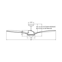 Load image into Gallery viewer, IC/Brisa DC LED Ceiling Fan - line drawing.