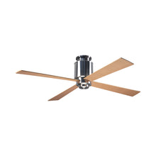 Load image into Gallery viewer, Lapa Flush Mount Ceiling Fan in Bright Nickel/Maple.