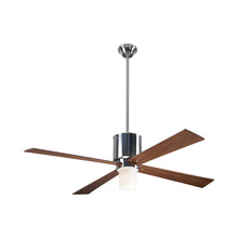 Load image into Gallery viewer, Lapa LED Ceiling Fan in Bright Nickel/Mahogany.