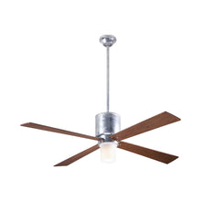 Load image into Gallery viewer, Lapa LED Ceiling Fan in Galvanized/Mahogany.
