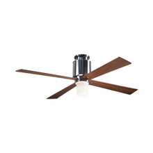 Load image into Gallery viewer, Lapa LED Flush Mount Ceiling Fan in Bright Nickel/Mahogany.