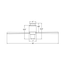 Load image into Gallery viewer, Lapa LED Flush Mount Ceiling Fan - line drawing.