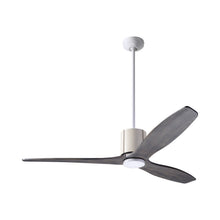 Load image into Gallery viewer, LeatherLuxe DC Ceiling Fan in Gloss White/Ivory Leather/Graywash.