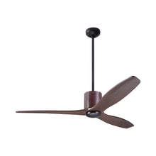 Load image into Gallery viewer, LeatherLuxe DC Ceiling Fan in Dark Bronze/Chocolate Leather/Mahogany.