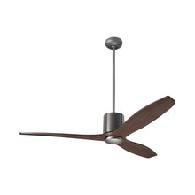 Load image into Gallery viewer, LeatherLuxe DC Ceiling Fan in Graphite/Gray Leather/Mahogany.