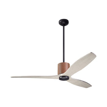 Load image into Gallery viewer, LeatherLuxe DC Ceiling Fan in Dark Bronze/Tan Leather/Whitewash.