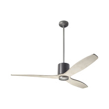 Load image into Gallery viewer, LeatherLuxe DC Ceiling Fan in Graphite/Gray Leather/Whitewash.