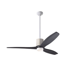 Load image into Gallery viewer, LeatherLuxe DC LED Ceiling Fan in Gloss White/Ivory Leather/Ebony.