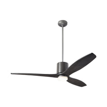 Load image into Gallery viewer, LeatherLuxe DC LED Ceiling Fan in Graphite/Gray Leather/Ebony.