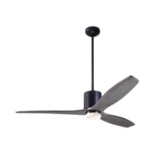 Load image into Gallery viewer, LeatherLuxe DC LED Ceiling Fan in Dark Bronze/Black Leather/Graywash.