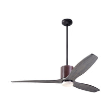 Load image into Gallery viewer, LeatherLuxe DC LED Ceiling Fan in Dark Bronze/Chocolate Leather/Graywash.