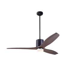 Load image into Gallery viewer, LeatherLuxe DC LED Ceiling Fan in Dark Bronze/Black Leather/Mahogany.