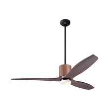 Load image into Gallery viewer, LeatherLuxe DC LED Ceiling Fan in Dark Bronze/Tan Leather/Mahogany.