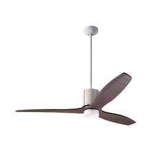 Load image into Gallery viewer, LeatherLuxe DC LED Ceiling Fan in Gloss White/Ivory Leather/Mahogany.
